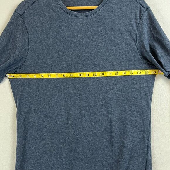 LULULEMON Mens 5 Year Basic Pima Cotton Short Sleeve Tee M Heathered Blue Crew - Picture 5 of 6
